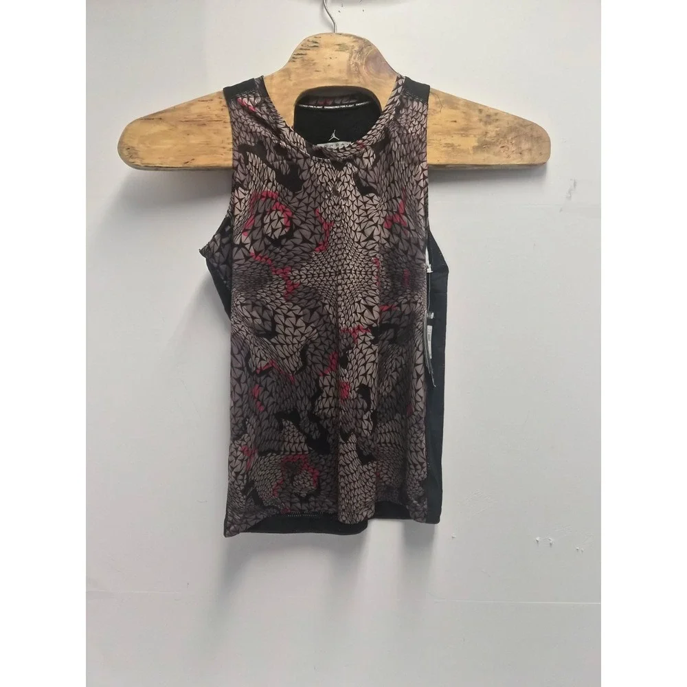 AIR JORDAN Mens Dri Fit Basketball Tank Large Black W/ Red NBA Shirt - Picture 2 of 7